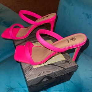 Brand new Shein Neon Mule Slide Heels / Sandals
